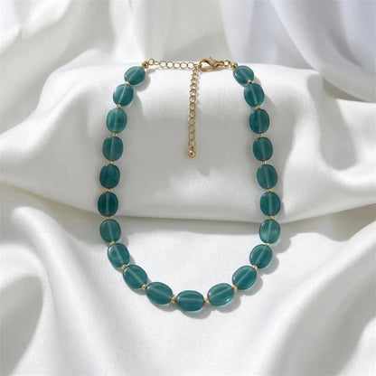 Multicolor Oval Bead Layered Necklace