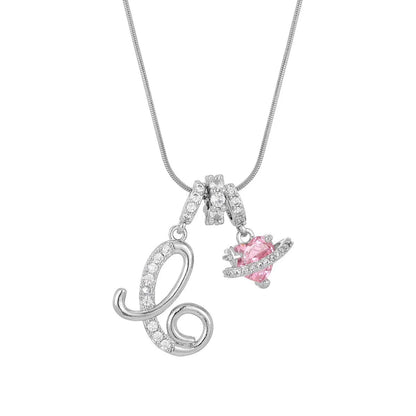 Crystal Initial & Flower Necklace