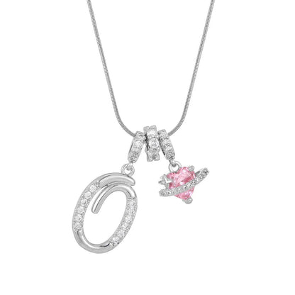 Crystal Initial & Flower Necklace