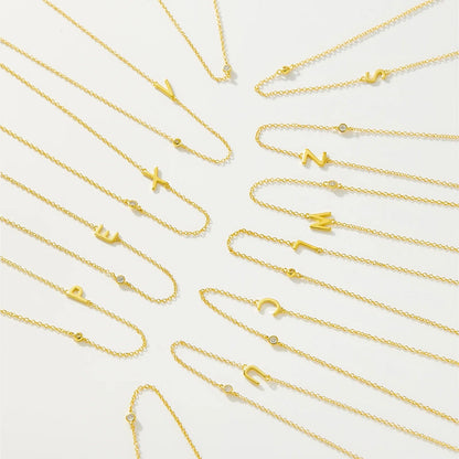 Minimalist Letter Initial Necklace