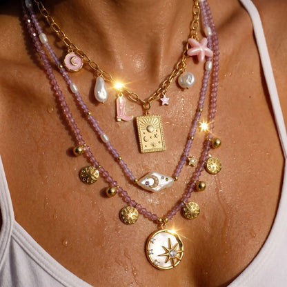 Layered Celestial Charm Necklace