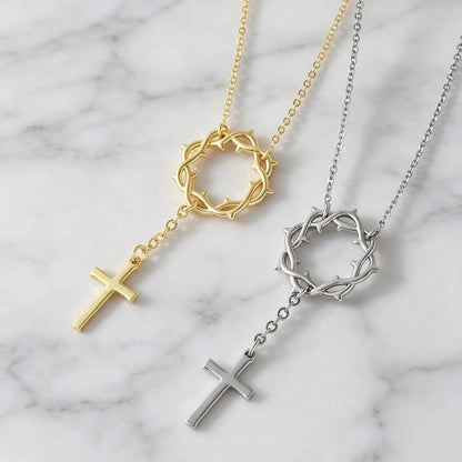 Crown of Thorns Cross Necklace