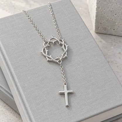 Crown of Thorns Cross Necklace
