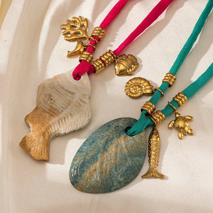 Layered Fish & Shell Necklace