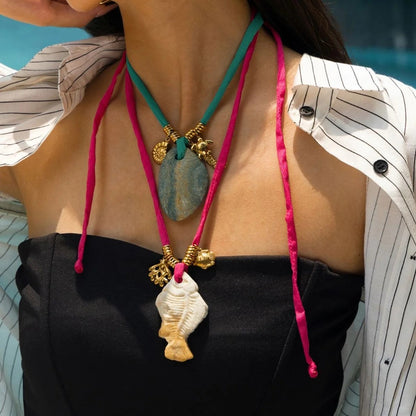 Layered Fish & Shell Necklace