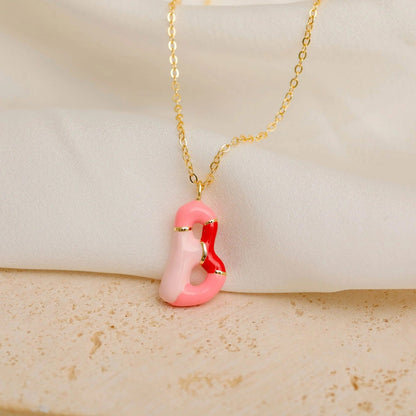 Colorful Resin Link Letter Necklace
