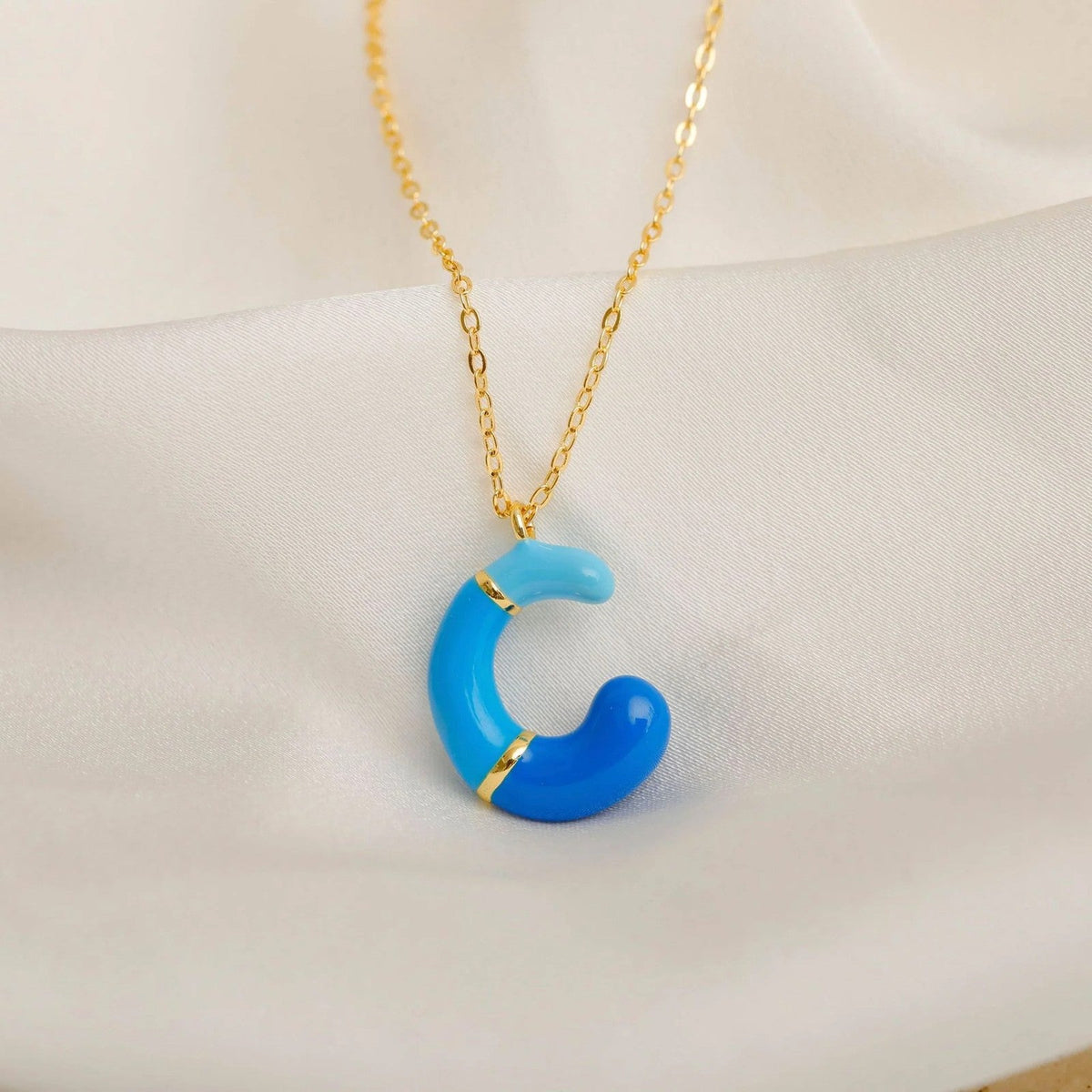 Colorful Resin Link Letter Necklace