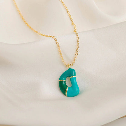 Colorful Resin Link Letter Necklace