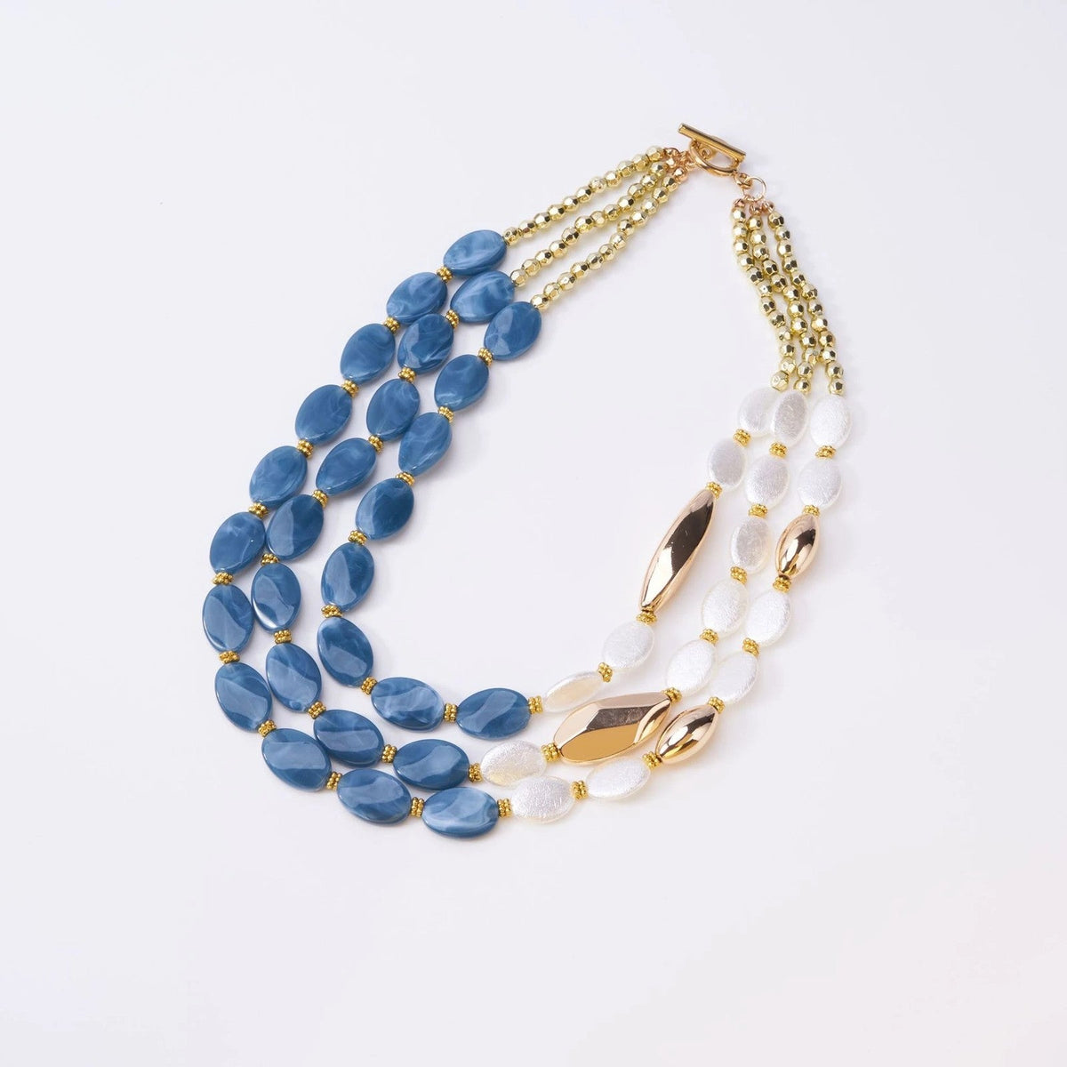 Green & White Layered Bead Necklace