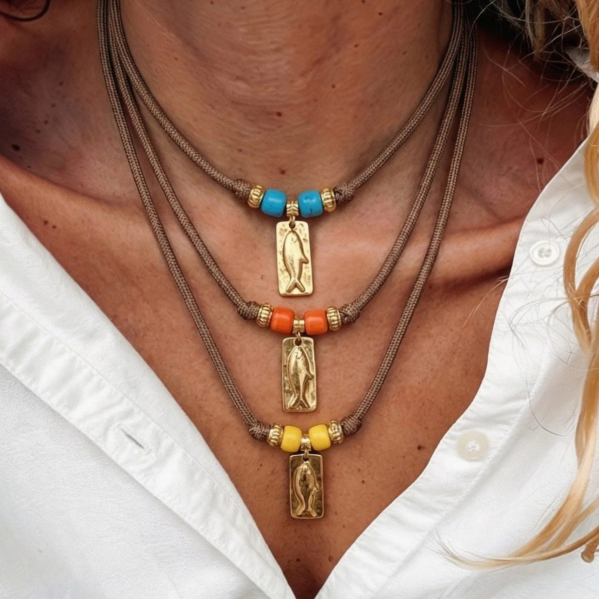 Turquoise Fish Pendant Necklace