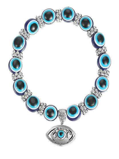 Blue Evil Eye Bead Bracelet