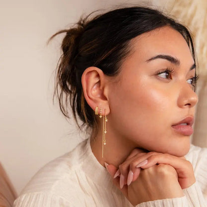 Crystal Chain Dangle Earring Set