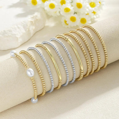 Stacked Bead & Pearl Bracelet Set