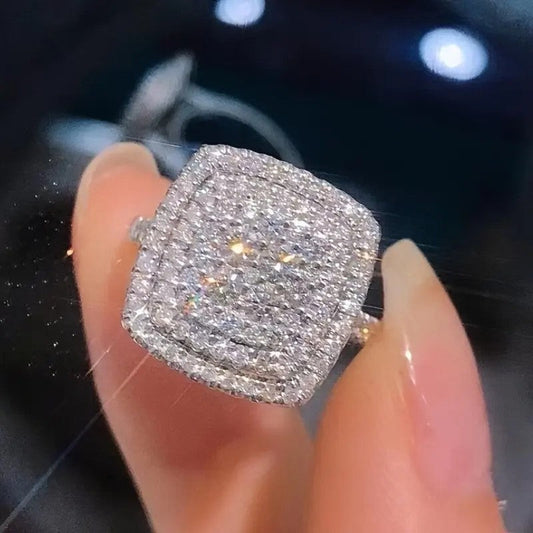 Square Crystal Statement Ring