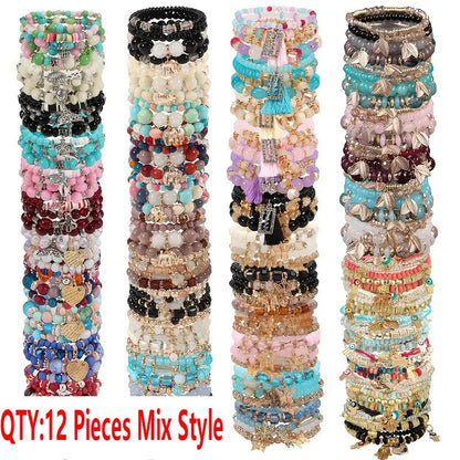 Charm Beaded Bracelet Stack