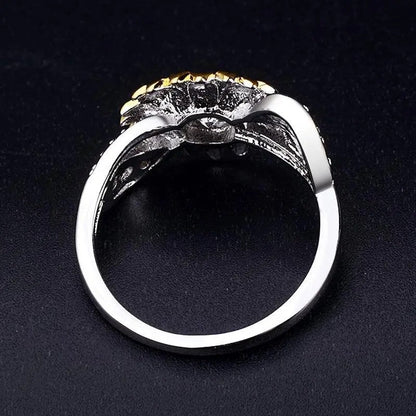 Yellow Sunflower Crystal Ring