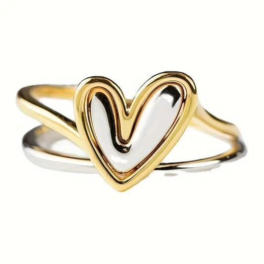 Two-Tone Heart Ring