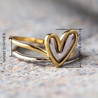 Two-Tone Heart Ring