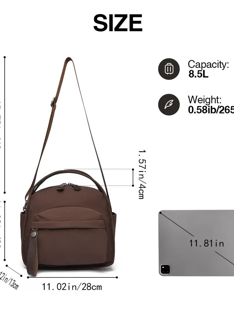 Brown Canvas Satchel Bag