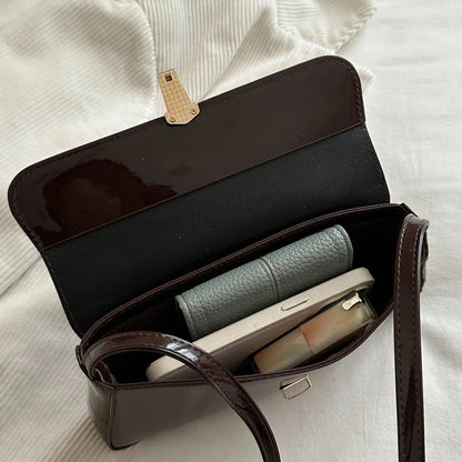 Glossy Burgundy Shoulder Bag