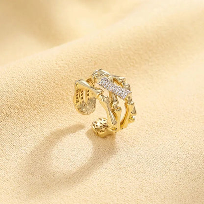 Gold Bone Link Ring