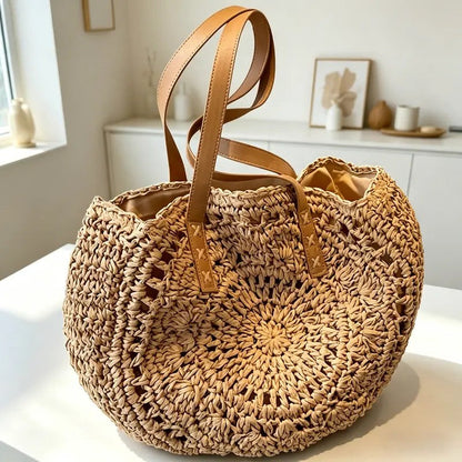 Woven Straw Tote Bag