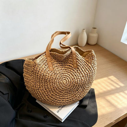 Woven Straw Tote Bag