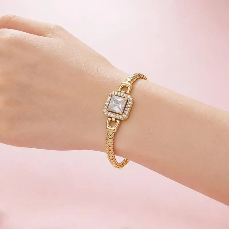 Square Crystal Snake Chain Bracelet