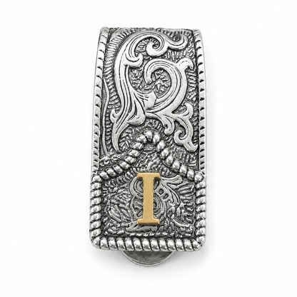 Western Scroll Initial Money Clip