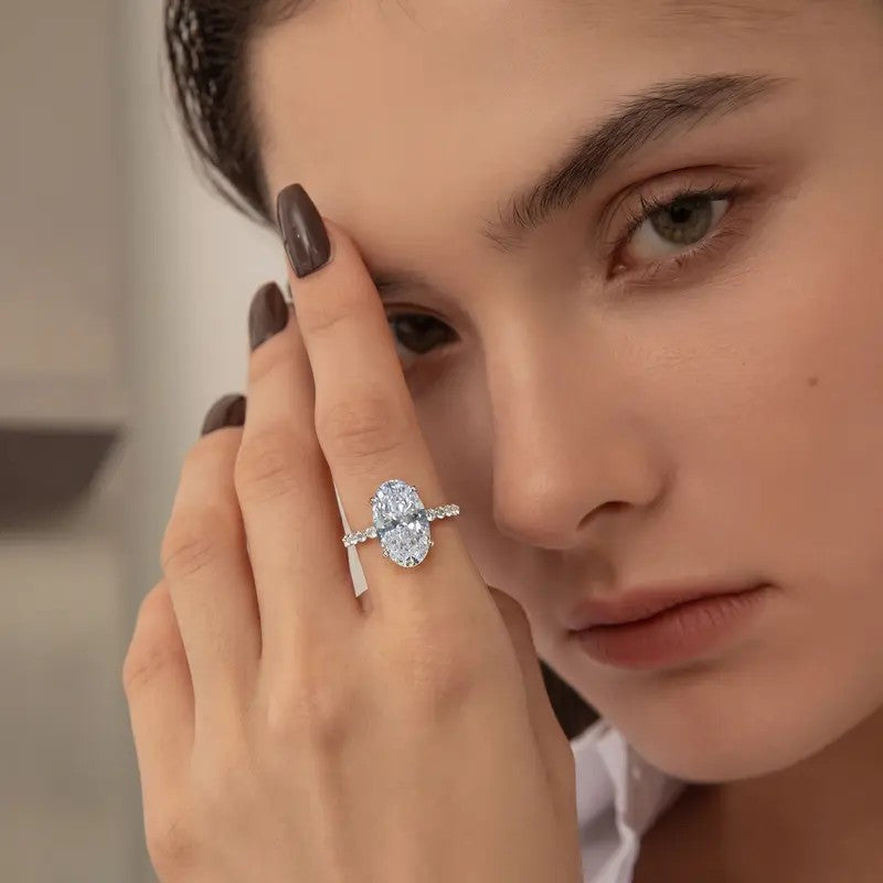 Oval Crystal Ring