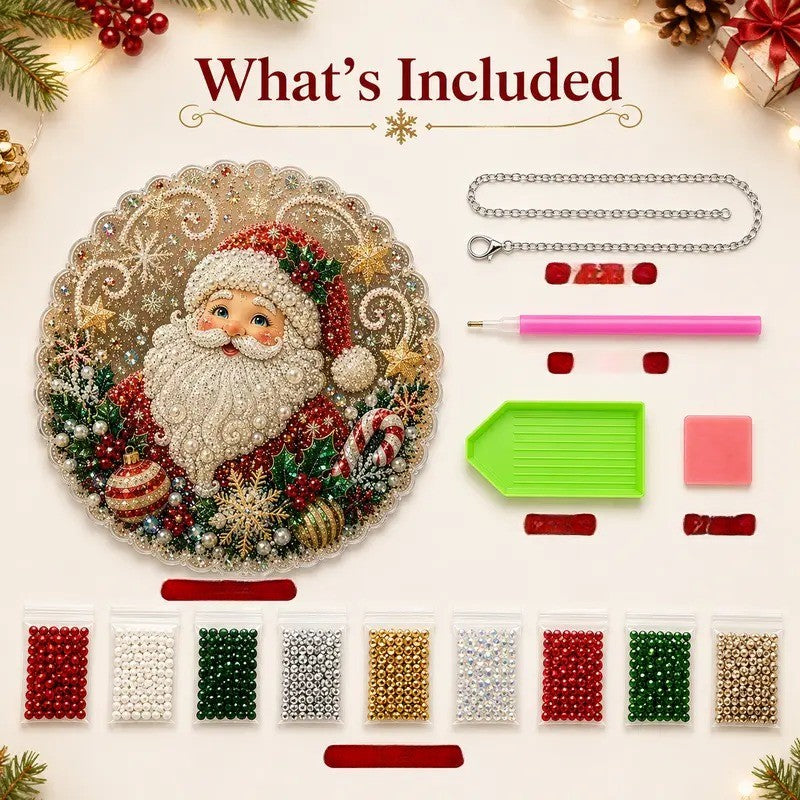 Santa Diamond Art Ornament