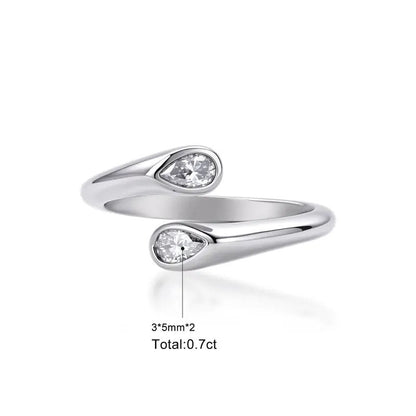 Pear Crystal Bypass Ring