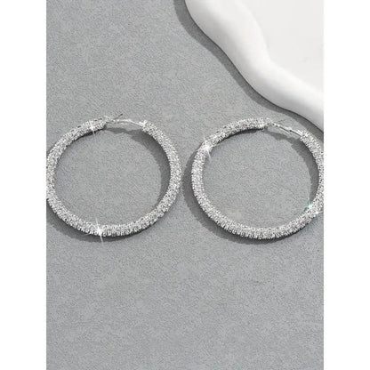 Full Crystal Circle Hoop Earrings