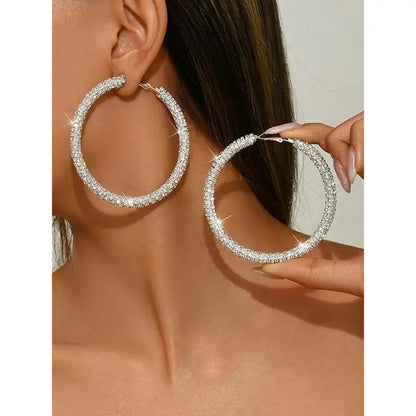 Full Crystal Circle Hoop Earrings