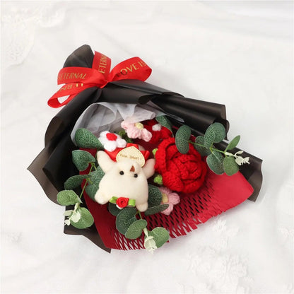Crochet Bear Rose Bouquet