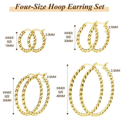 Twisted Rope Hoop Earrings