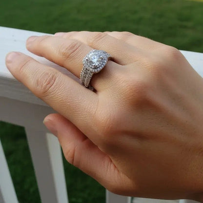 Cushion Halo Statement Ring