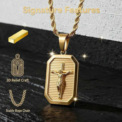 Crucifix Tag Necklace