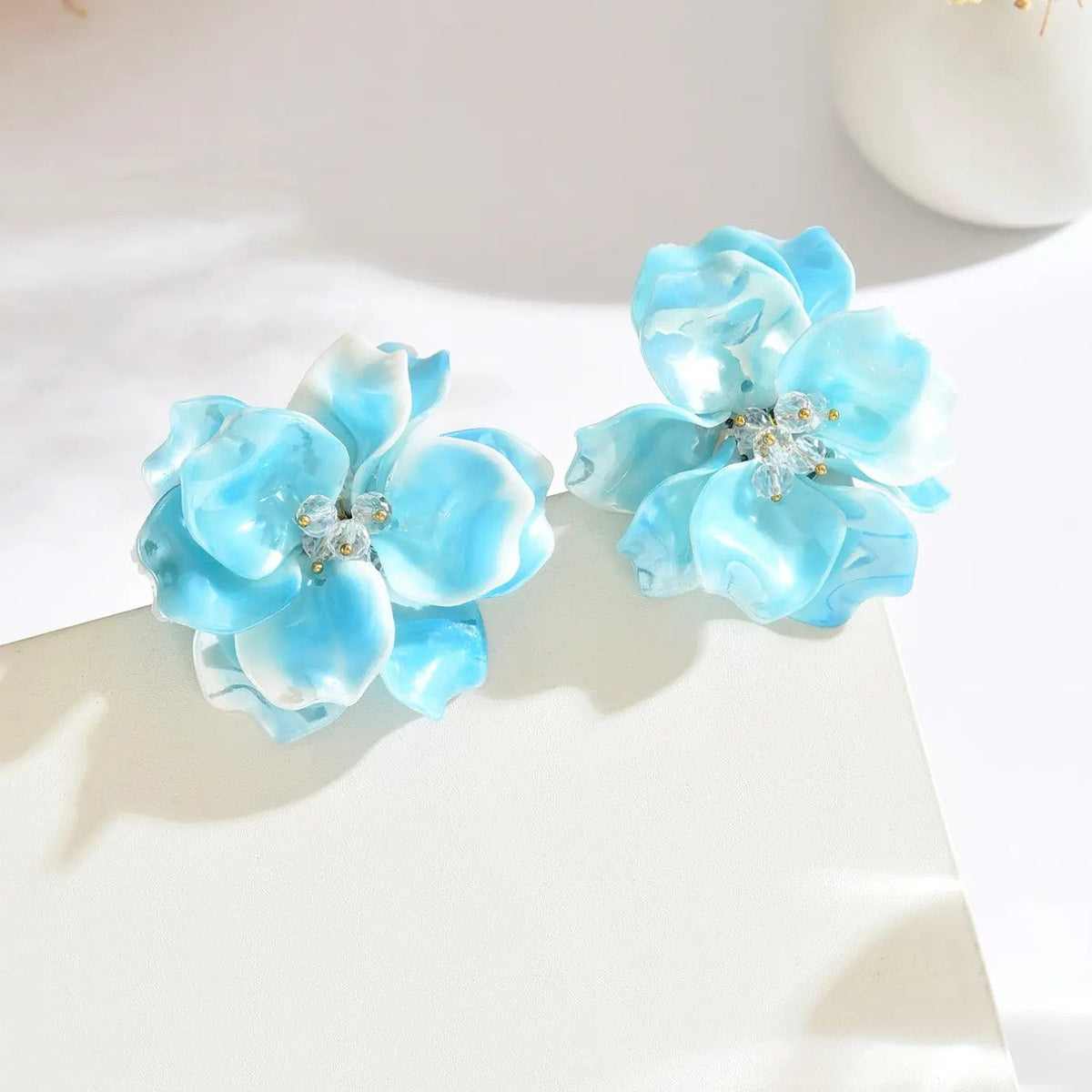 Pink Floral Statement Earrings