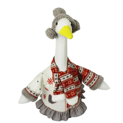 Winter Snowflake Goose Figurine