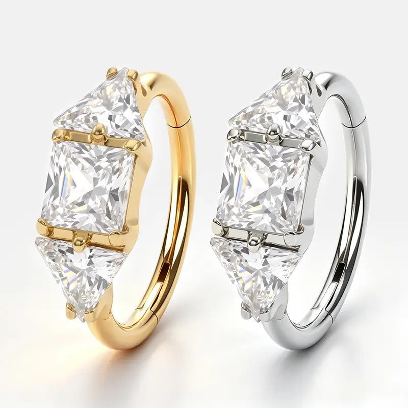 Crystal Hinged Hoop Ring