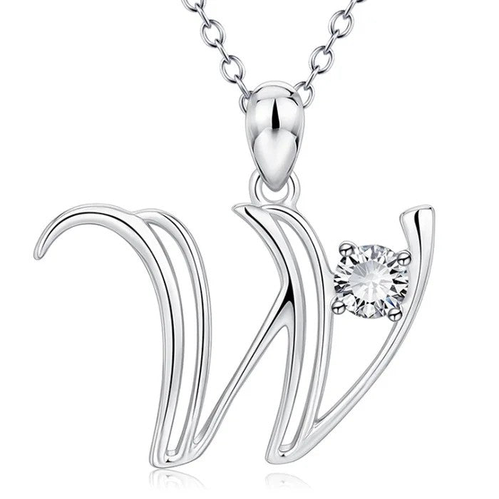 Crystal Initial Letter Necklace