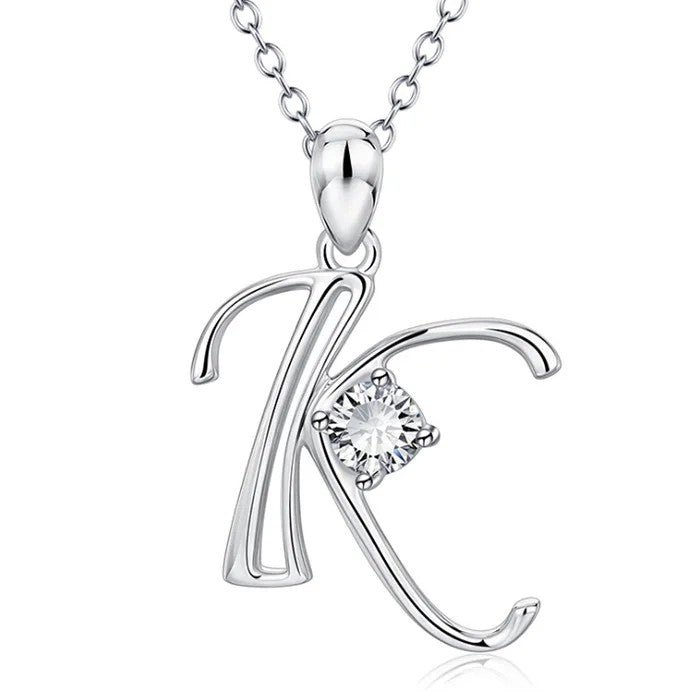 Crystal Initial Letter Necklace