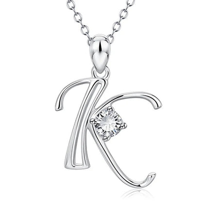 Crystal Initial Letter Necklace