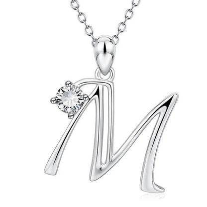 Crystal Initial Letter Necklace