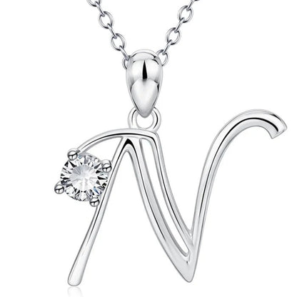 Crystal Initial Letter Necklace