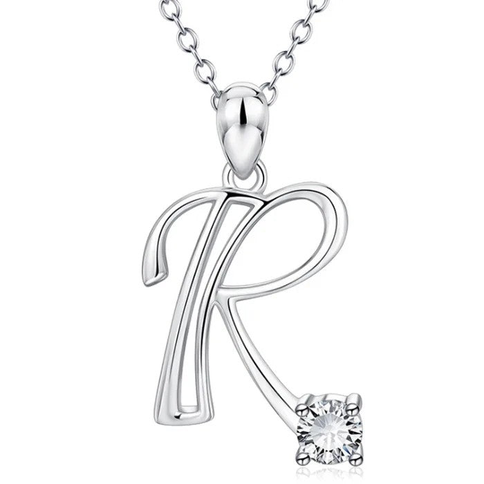 Crystal Initial Letter Necklace