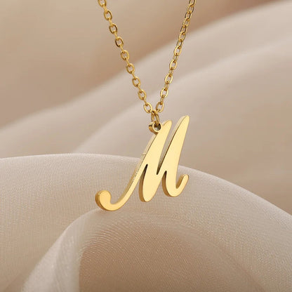 Script Letter Initial Necklace