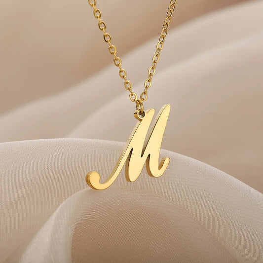 Script Letter Initial Necklace