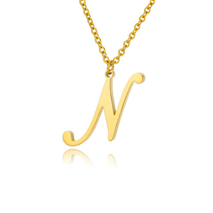 Script Letter Initial Necklace